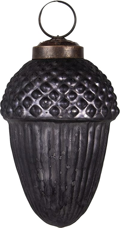 Clayre & Eef Kerstbal Overig Ø 5x9 cm Grijs Glas Kerstballen
