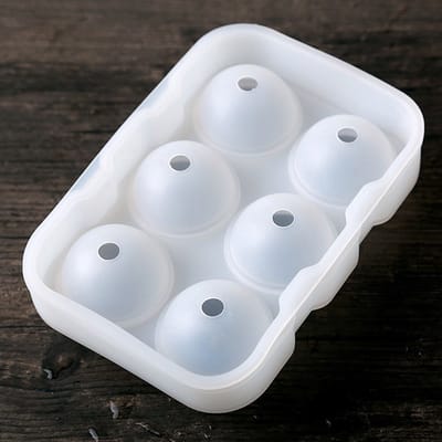 Igoods Siliconen IJsballenvorm - 6 ijsballen Ø 4 cm - Whiskey ijsballen - Wit
