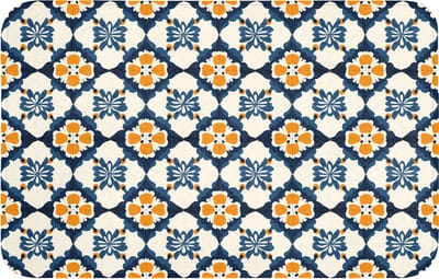 Badmat 80x50 cm - Antislip - Klassiek - Geometrisch - Blauw - Badmatten voor badkamer - Badkamermat - Douchemat - Badkamer mat