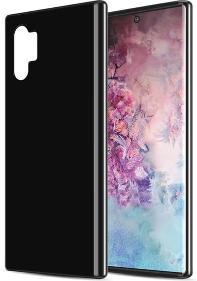 Cadorabo Hoesje geschikt voor Samsung Galaxy NOTE 10 PLUS in ZWART - Beschermhoes gemaakt van flexibel TPU Silicone Case Cover