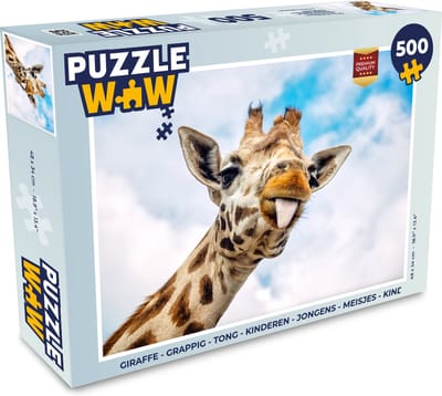 Puzzel Giraffe - Grappig - Tong - Kinderen - Jongens - Meisjes - Kind - Legpuzzel - Puzzel 500 stukjes
