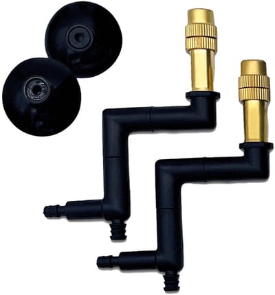 Exo Terra Gerichte nevelverdeling op maat | multi-directionele messing sproeikoppen (2-pack) Zwart – uitbreiding voor Monsoon-systeem