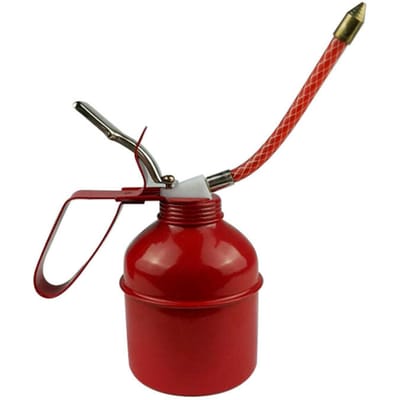 Handmatige Oliekan IJzer Rood Hefboomstijl Smering Oliekan Flexibele Slang Oliekan Pomp 270ml brown