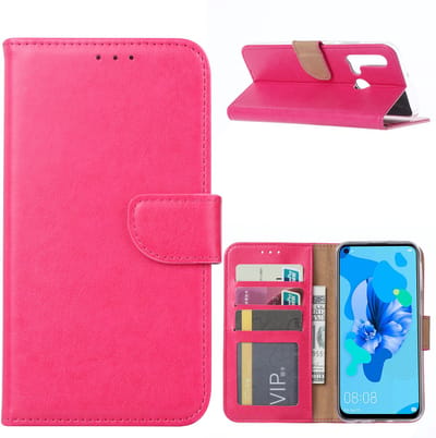 Ntech Hoesje Geschikt voor Huawei P20 lite (2019) Portemonnee / Booktype Hoesje - Pink/Roze