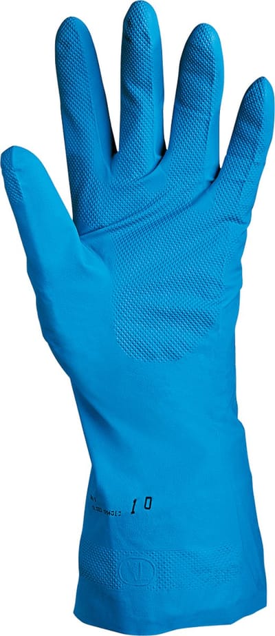SIR SAFETY SAFETRIL Werkhandschoenen Lichtblauw Tuinhandschoenen - Nitril - Voedselveilig Antislip - Satijnen Voering 12 Stuks