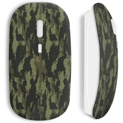 Souris Sans Fil - MANIACASE - Militaire - Couleur Verte - Clé USB Wifi Incluse - Compatible Mac et PC