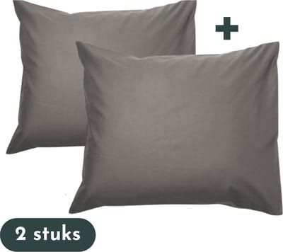 Zavelo Kussenslopen - Hotelkwaliteit - Set van 2 Stuks - Antraciet - 60x70cm - 100% Katoen - Hotelsluiting
