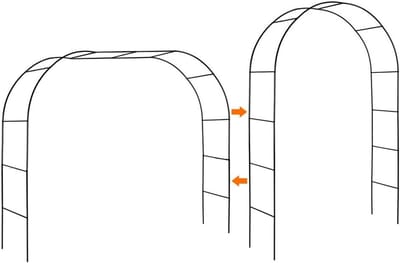 Tuingang 234 cm - Tuinboog voor Klimplanten, Bruiloft & Feestdecor - Gepoedercoat Metaal - 4 Kleuren