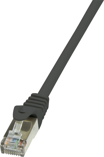 Logilink Cp2013S Rj45 Netwerk Aansluitkabel Cat 6 F/Utp 0.25 M Zwart Snagless