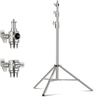 Professionele 2.6m RVS Fotostatief met Veer en Universele Schroefadapter voor Strobe, LED en Ringverlichting