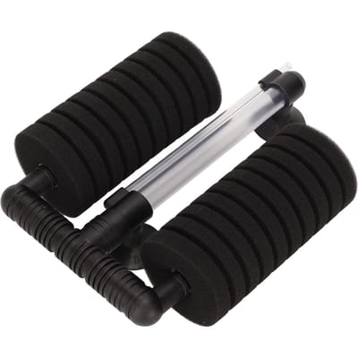 Aquarium Dubbel Bio Sponsfilter Hoge Efficiëntie Afneembaar Aquarium Waterfilter met 2 Zuignappen black