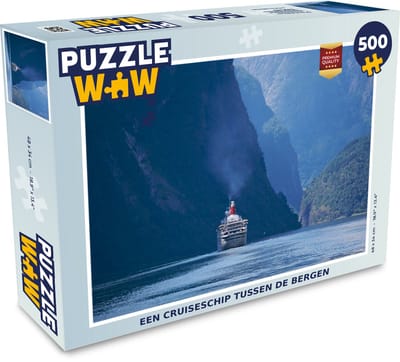 Puzzel Een Cruiseschip tussen de bergen - Legpuzzel - Puzzel 500 stukjes