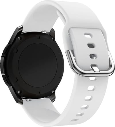 By Qubix - Geschikt voor Garmin bandje - Geschikt voor Garmin Vivoactive 4 / 4L - Siliconen sportband - Wit - Smartwatch bandje 22mm