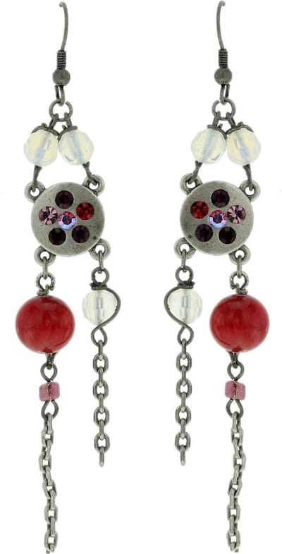 Behave - Ronde oorhangers met steentjes en kralen - Trendy sieraden