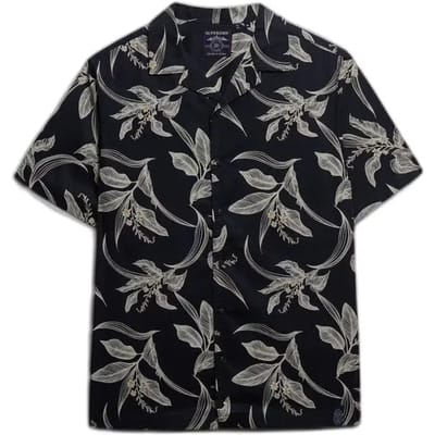 Superdry Hawaiian Print Overhemd Met Korte Mouwen Blauw S Man
