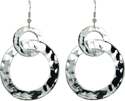 Behave - Ronde oorhangers zilverkleur met steentjes - Modeaccessoire