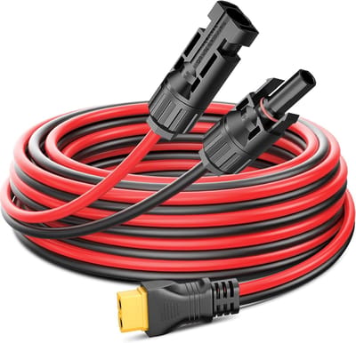 Zonneconnector naar XT60 Kabel - Zonnepaneel Verlengkabel - Energie Overzetten - Spuitgegoten Connector - 1.5 meter - Zwart Rood