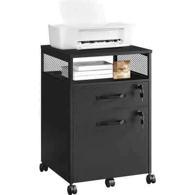 O'DADDY® Ladekast - Archiefkast - Compact en Veilig - Ladenkast - Nachtkast - 44x42x69 cm - Ladenkastje - Open Rek - Mobiel en Duurzaam - Ladekast Zwart - Ladekastje
