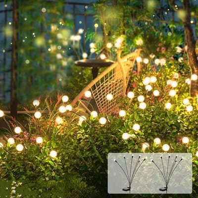 Solar Tuinverlichting - Sfeerverlichting - 6 pots x 2 - vuurvliegjes - Zonne Energie - Waterdicht - Prikspots -