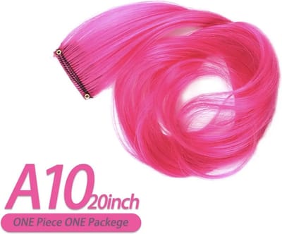 Clip in hair extension - Fel roze - plukje haar Fel Roze - haar pluk
