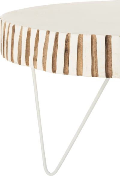 J-Line tafel Ying - hout/metaal - wit - set van 2