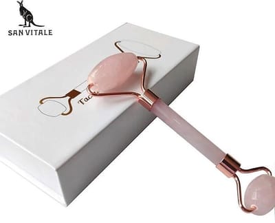 San Vitale® - LUXE Rose Quartz - Gezichtsroller - Facial Massage - Gezichtsmassage - Huidverzorging - Verzorgingsritueel - Massage roller - Gua Sha