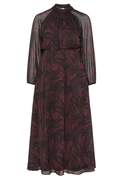 Yours London Bruine Jurk Met Zebraprint En Strik Op De Rug Size 38