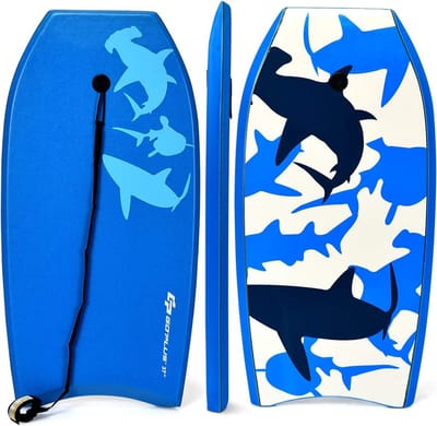 COSTWAY Bodyboard, zwemplank, surfplank, voor kinderen en volwassenen, surfboard, sup-board, 104 x 51 x 6 cm