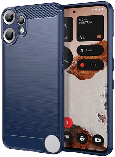 Hoesje geschikt voor Nothing CMF Phone 2 Pro - Techsuit Carbon Silicone Back Cover - Blauw