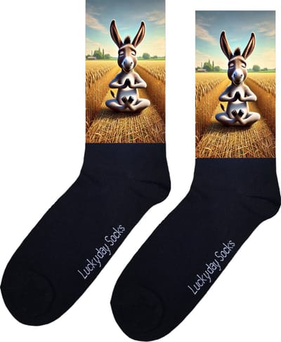 Ezel - Opkikker - Grappige sokken - Valentijn cadeau - Verjaardag cadeau - Sint cadeau - Leuke sokken - Yoga - Ontspanning - Vrolijke sokken - Cadeautje - Grappig cadeau - Kerstsokken - Vaderdag - Moederdag - Kerstcadeau - Socks maken Happy - 37-44