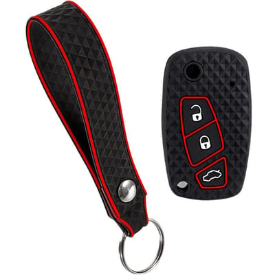 Porte-clés en silicone 3 boutons Coque Support Pour Fiat Ducato Bravo 500 Doblo Grande Minibus Peugeot Boxer Citroen Relay black