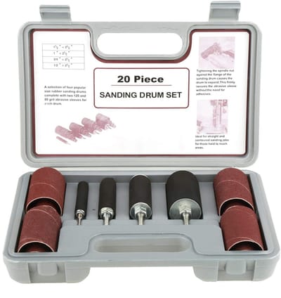 MTTproducts - Rubber Sanding Drum Set - 20-delige set - Inclusief opbergtas - 1/2" 3/4" 1" 1.5" - Perfect voor houtbewerking - Ideaal voor DIY projecten