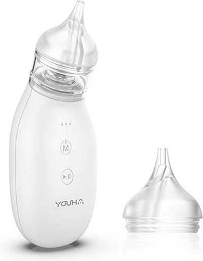 Youha® Baby neusreiniger - Elektrische neuszuiger - 3 zuiglevels - 2 opzetstukken - Inclusief USB - Vanaf 0 maanden