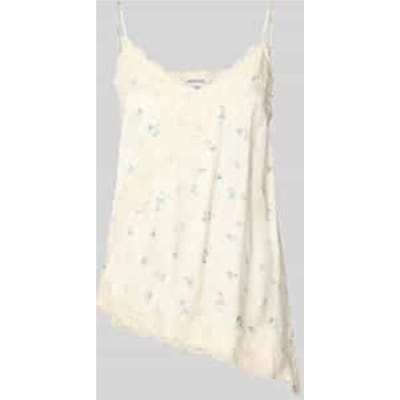 Blousetop van viscose met kanten afwerking