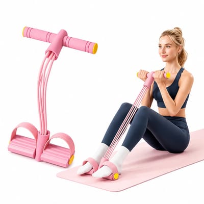 6-Tube Voetpedaal Weerstandsband - Buik- & Coretraining, Yoga & Home Gym Fitness