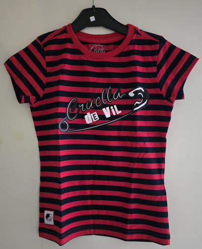Disney Cruella - Striped Kinder T-shirt - Kids 134 - Rood/Zwart