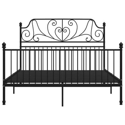 vidaXL - Bedframe - metaal - zwart - 160x200 - cm