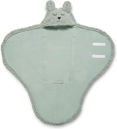 Wikkeldeken met konijnenoren voor Baby´s 100 x 105 cm - Groene Bunny - Zacht en Comfortabel