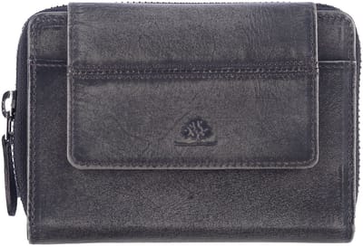 GREENBURRY portemonnee Destressed RV-Wallet RFID Silver Grey antraciet