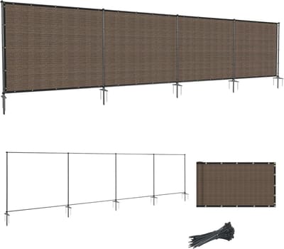 Zichtdoek voor Balkon en Tuin met Stevige Palen - Weerbestendig Privacyhek 152 x 183 cm