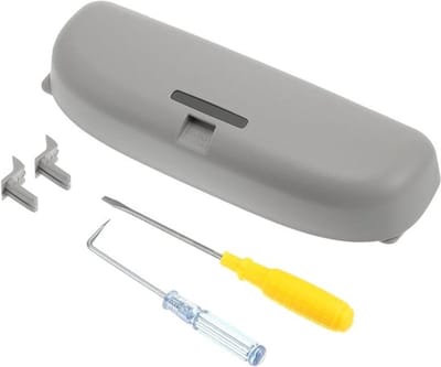 Zonnebrilhouder voor BMW 1 Serie F20 (2011-2018) - Opbergdoos van ABS met Vilt, Grijs, 1 Set