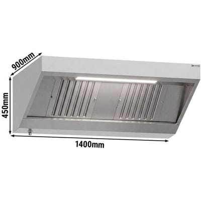 GGM Gastro Wandhaube - 1400mm - mit Filter & Lampe