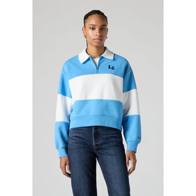 Levi's Gr Banks 1/4 Zip Collar Ls N Azure Blue/ Größe: S | Longsleeves Outlet | Damen | Blau