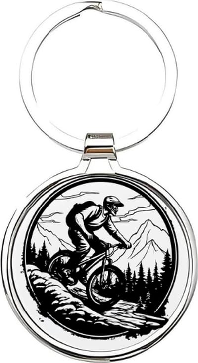 Akyol - Mountainbike Sleutelhanger - mountainbiken - Mountainbikers - Cadeau - Sport sleutelhanger - sport - Mountainbikers - bmx - sleutelhanger voor bmx'ers - sleutelhanger voor jongens - sleutelhanger van een mountainbiker - 4 x 7,5 CM