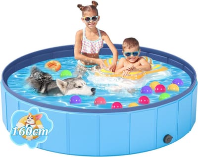 Hondenzwembad 160 x 30 cm - Opvouwbaar PVC Kinderbadje voor Kleine, Middelgrote en Grote Honden - Slijtvast en Antislip