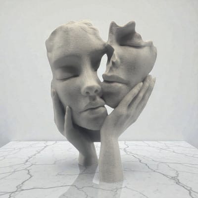 Layerzz - Embrace of souls - Abstract - 3-D geprint beeld- woondecoratie - 15cm