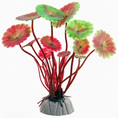 Nep Aquariumplant met rood/groene Blaadjes - 10 cm Plantje - Plastic Aqaurium & Terrarium Decoratie