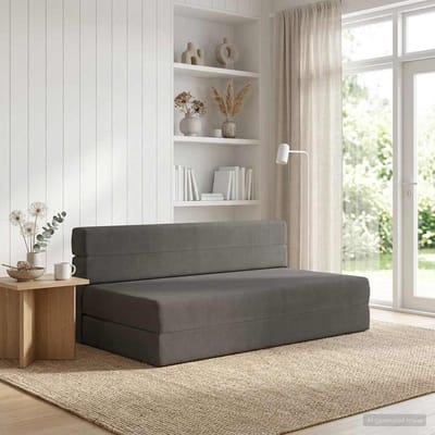 vidaXL - Vouwbare - Sofa - Bed - Donkergrijs - 152 - x - 86,5 - x - 60 - cm - Stof