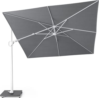 Platinum Sun & Shade – Zweefparasol – Challenger T² Premium - 300x300 cm – Wit - Manhattan – Dubbel Kantelbaar – 360° Draaibaar – 98% UV protectie