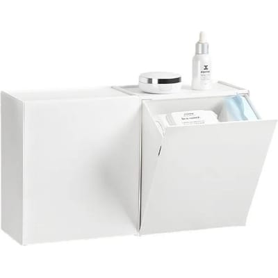 Boîte Distributeur Conteneur Distributeur Serviettes en Papier Boîte à Mouchoirs Étagère pour Salle de Bain Porte Papier Toilette Étanche Mural Rouleau white